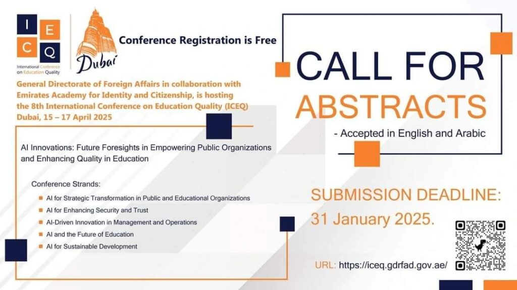 Poster describing the ICEQ conference with an emphasis on the call for abstracts. Submission Deadline 31 January 2025